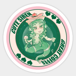 Cute Siren Coffee Sticker